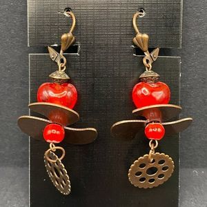 Steampunk Propeller & Heart Earrings by Neanie-Bot Handmade Jewelry Creations